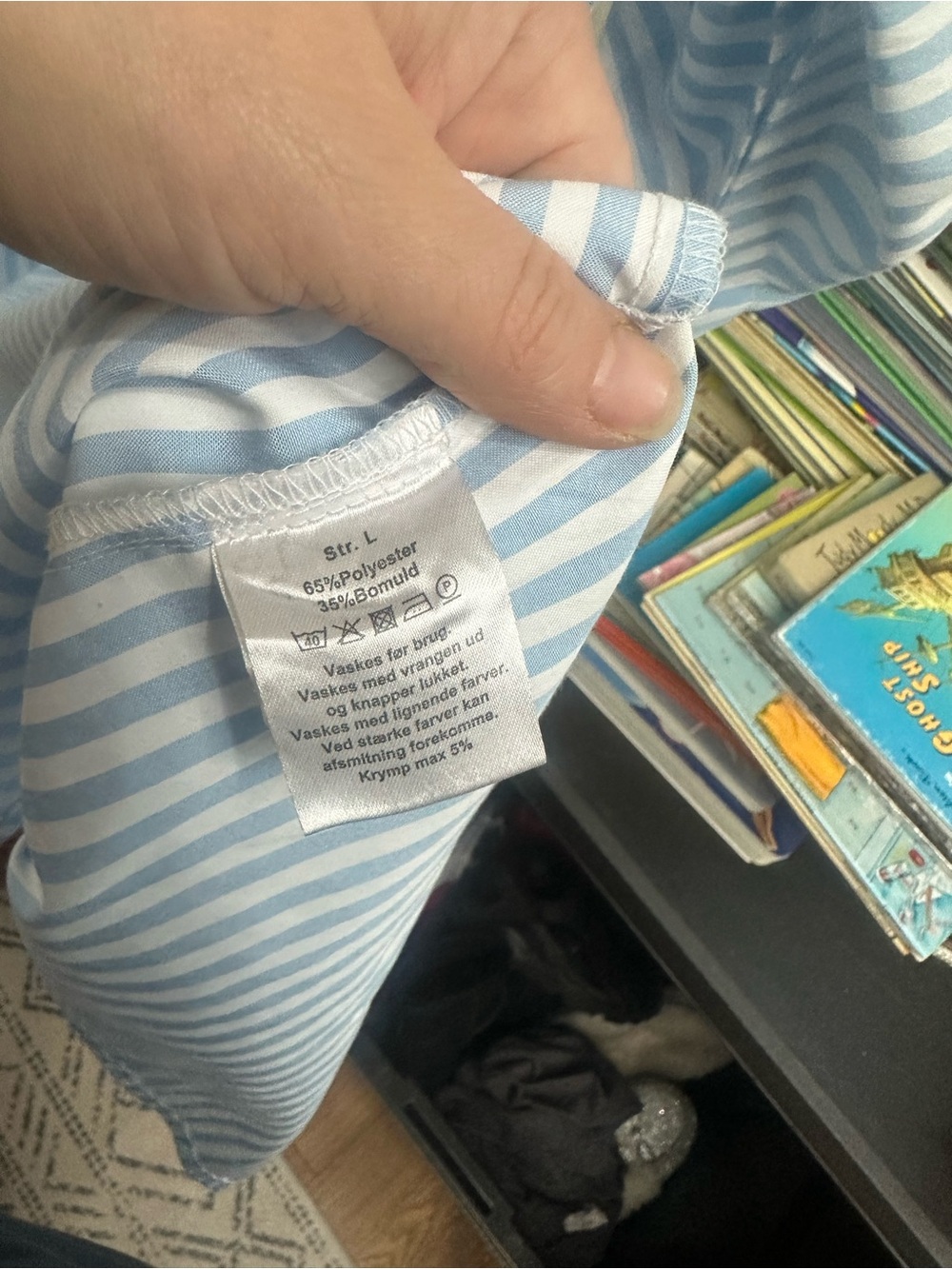Light Blue & White Striped Button-Front Shirt Dress - Picture 5 of 6